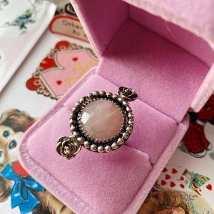 Custom Sterling Silver & Rose Quartz Rosette Ring